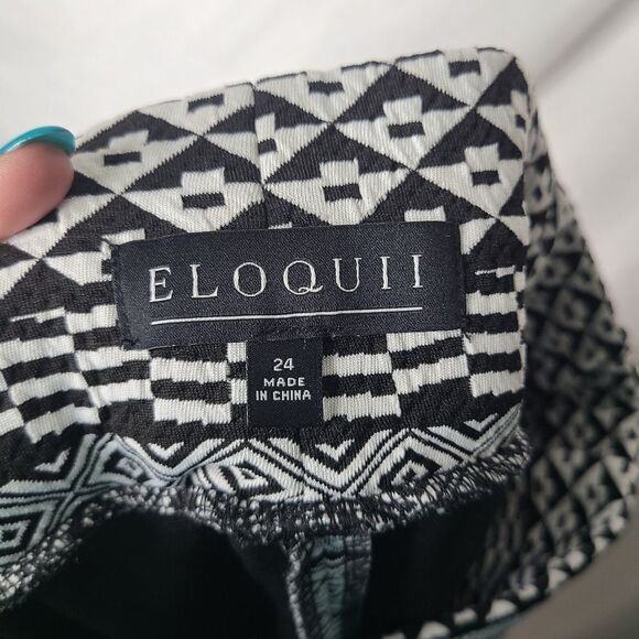 Eloquii Tribal Pattern Color Block Skirt Size 24 - Picture 5 of 6